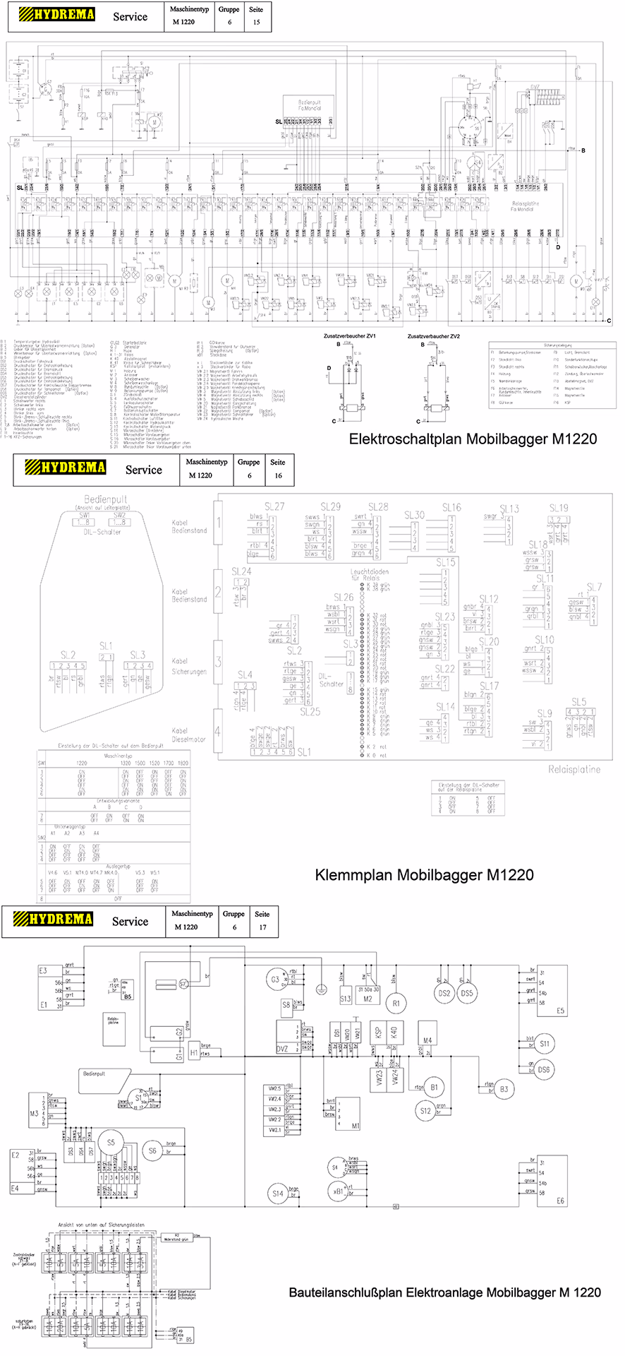 Elektroschaltplan M1220 - HYDREMA Baumaschinen GmbH